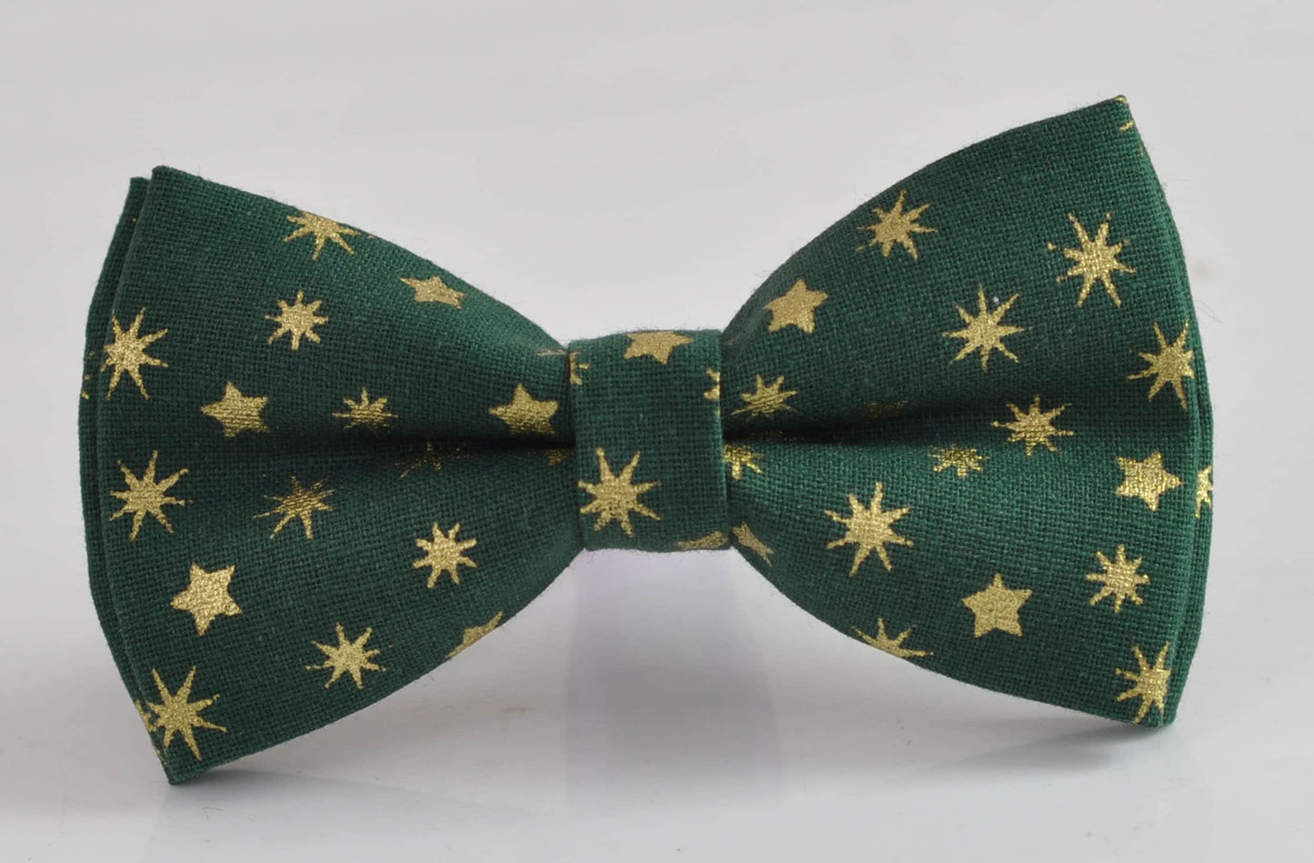 Xmas Christmas Gold Snowflake Stars Green Bow tie + BLACK Elastic Suspenders Braces for Men / Youth/ Boys Kids / Baby Infant Toddler