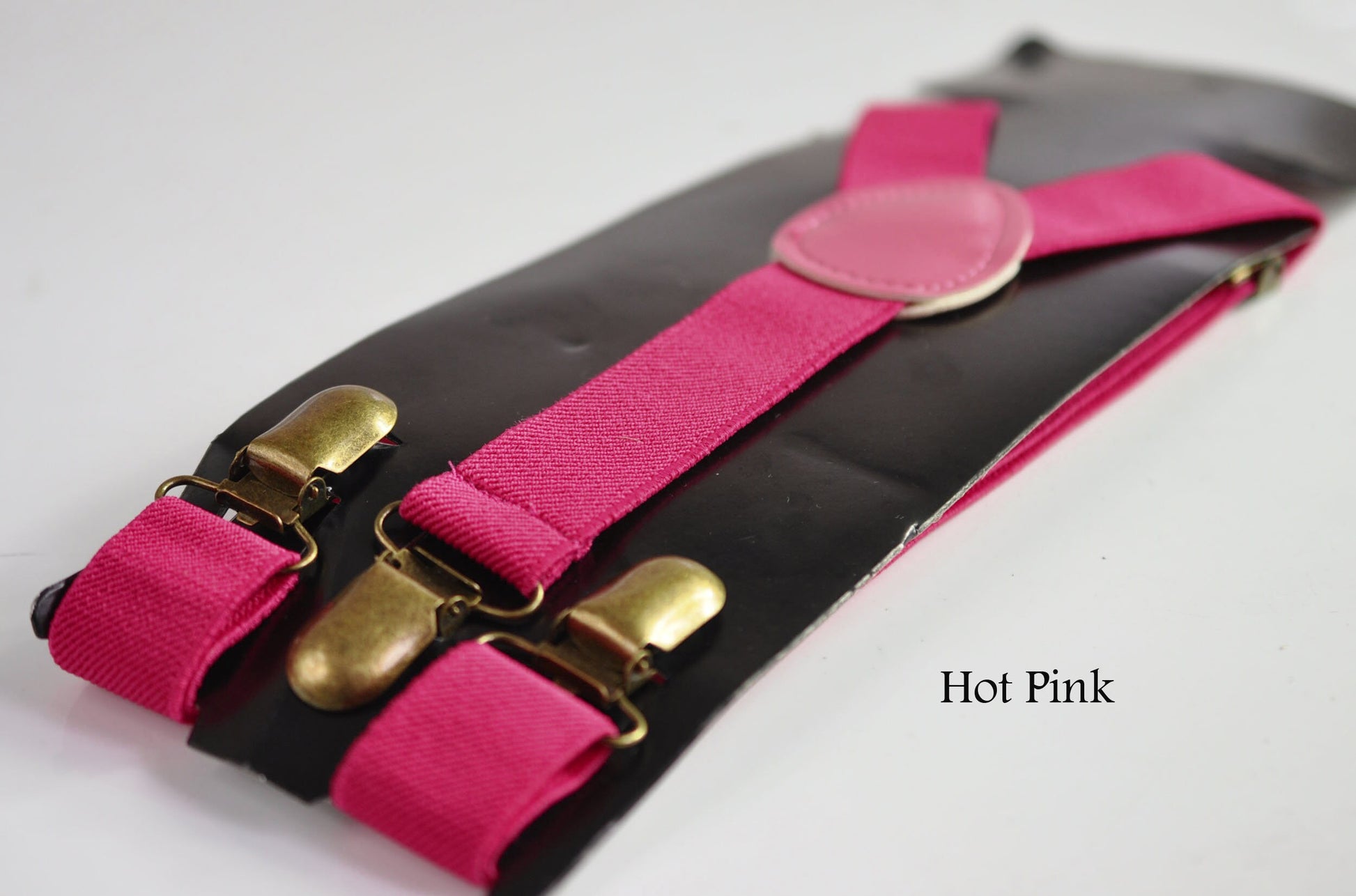 Hot Pink / Pink / Dusty Pink 25MM Elastic Y-Back Suspenders Braces Bronze Metal Clips for Men / Youth / Kids Boy /Toddler Baby Infant