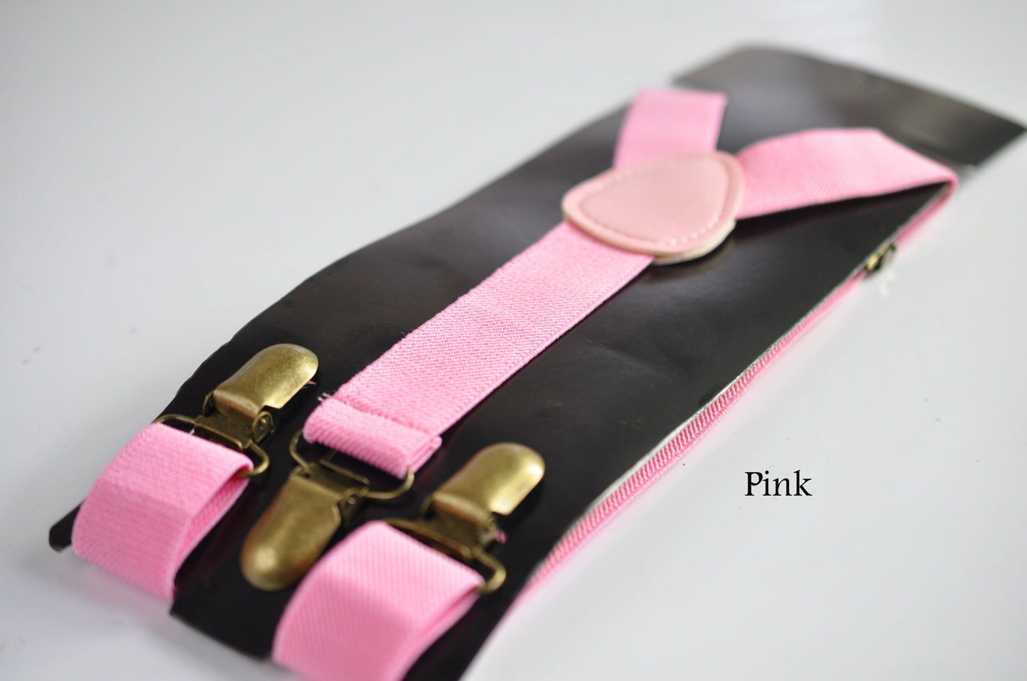 Hot Pink / Pink / Dusty Pink 25MM Elastic Y-Back Suspenders Braces Bronze Metal Clips for Men / Youth / Kids Boy /Toddler Baby Infant