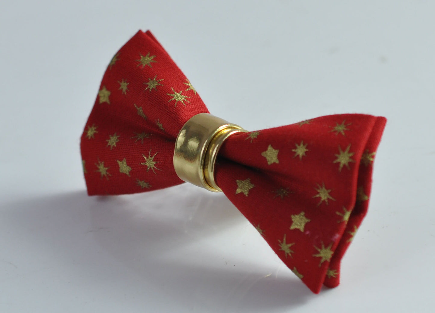 Red Cotton Gold Snowflake Stars Faux Leather Xmas Christmas Pretied Bow Tie for Men Adult / Youth / Boy Kids / Baby Infant Toddler