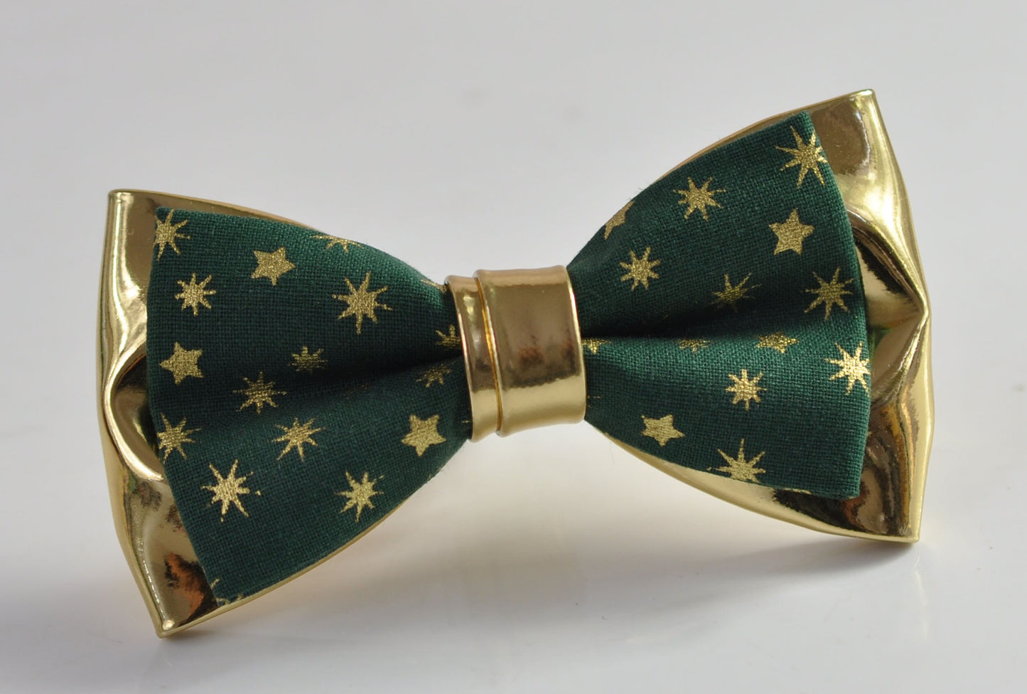 Xmas Christmas Snowflake Stars Gold Cotton Leather Bow tie + Shining Elastic Suspenders Braces for Men / Youth / Boys Kids / Baby Toddler