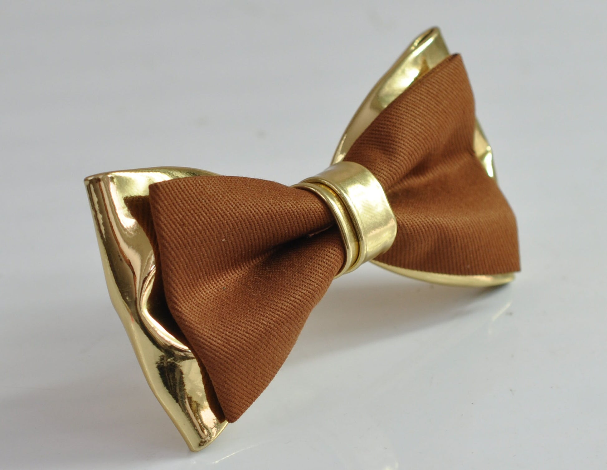 Tan brown Cotton Gold Leather Bow tie Bowtie + pocket Square Hanky Handkerchief Wedding for Men / Youth / Boys Kids / Baby Infant Toddler