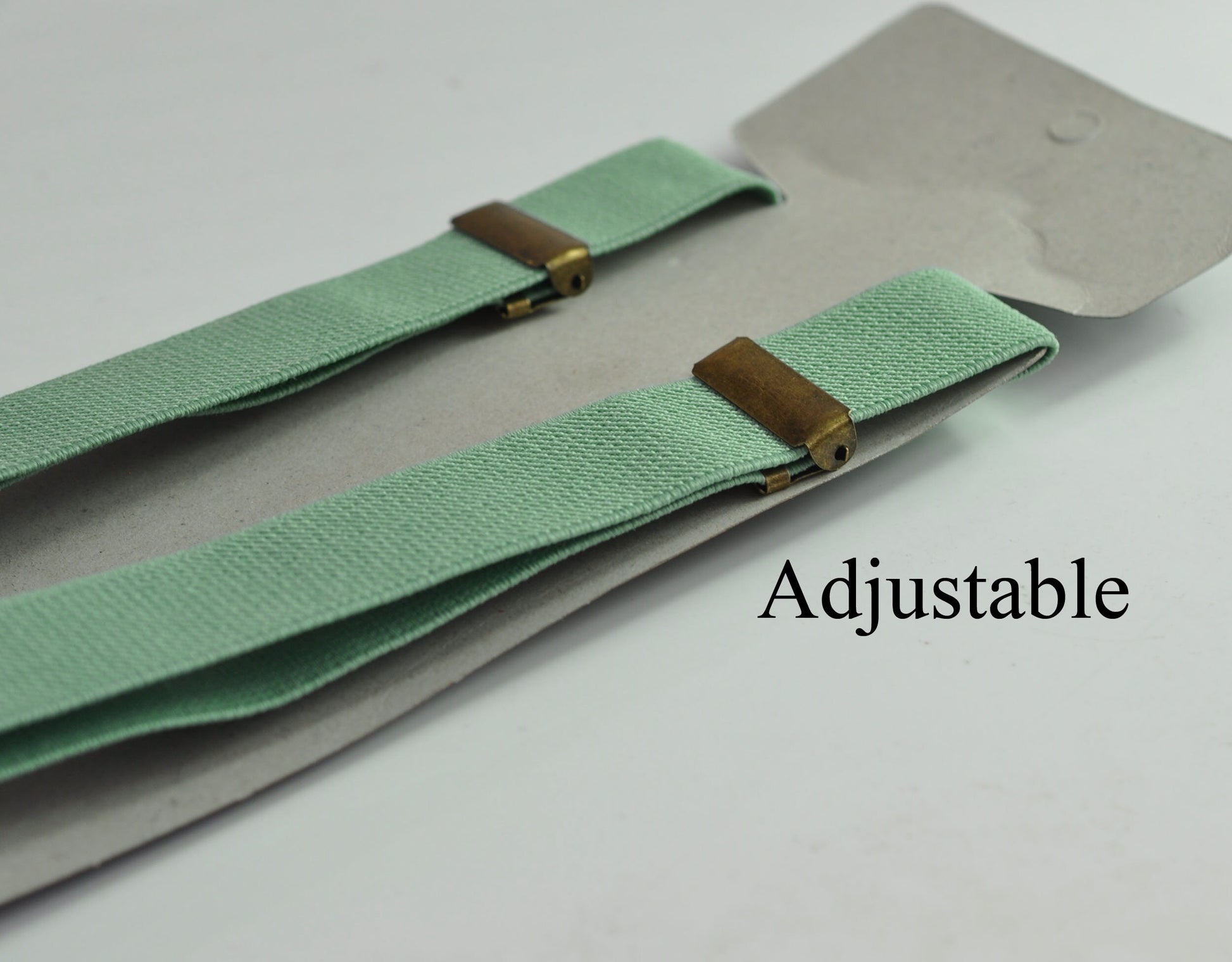 Tan Brown Cotton Bow tie Bowtie + Sage Green Elastic Suspenders Braces for Men / Youth Teenage/ Boys Kids / Baby Infant Toddler