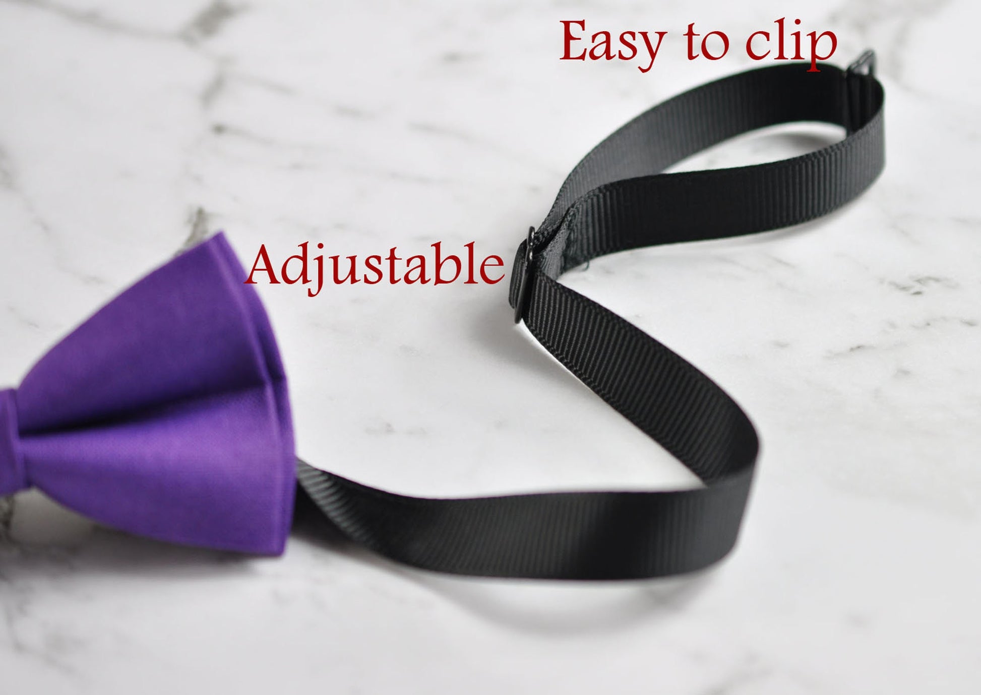 Purple Cotton Bow tie Bowtie + Tan Brown Elastic Suspenders Braces for Men / Youth / Boys Kids / Baby Infant Toddler