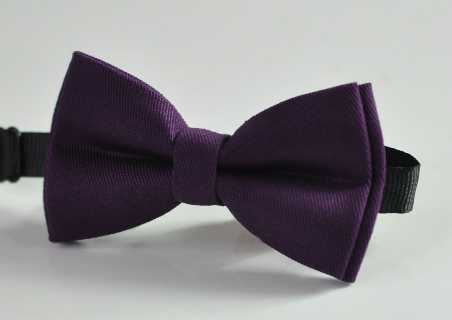 Eggplant Purple Dark Violet Purple Pretied Cotton Bow tie + Brown Leather Suspenders for Baby infant toddler / Kids Boy / Youth Teenage