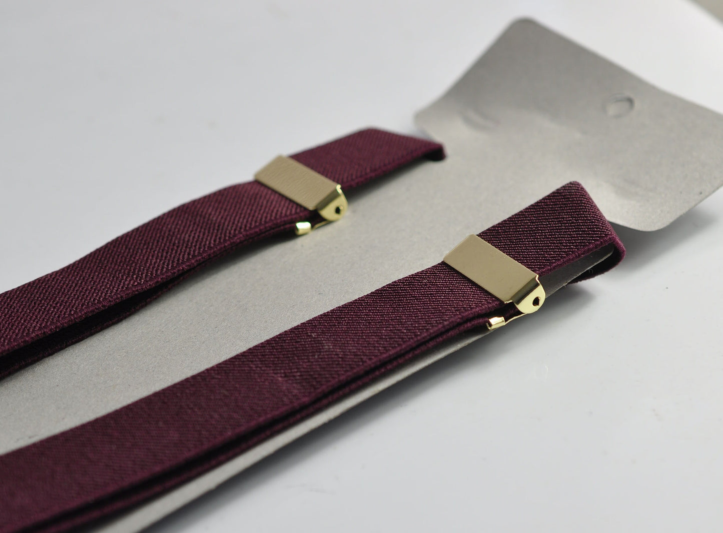 Dark Burgundy Wine Red 25MM Elastic Y-Back Suspenders Braces Gold Golden Metal Clips for Men Adult / Youth / Kids Boy /Toddler Baby Infant