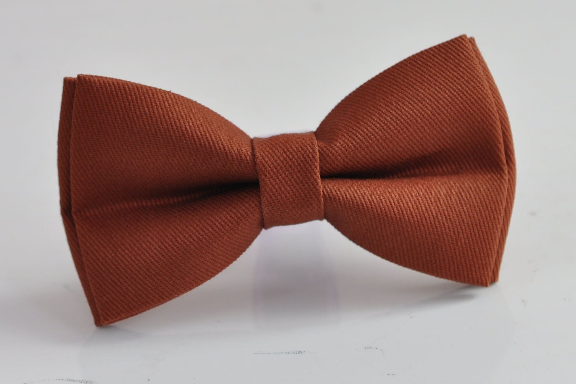 Rust Rusty Brown Pretied Cotton Bow tie + Tan Faux Leather Suspenders for Baby infant toddler / Kids Boy / Youth Teenage