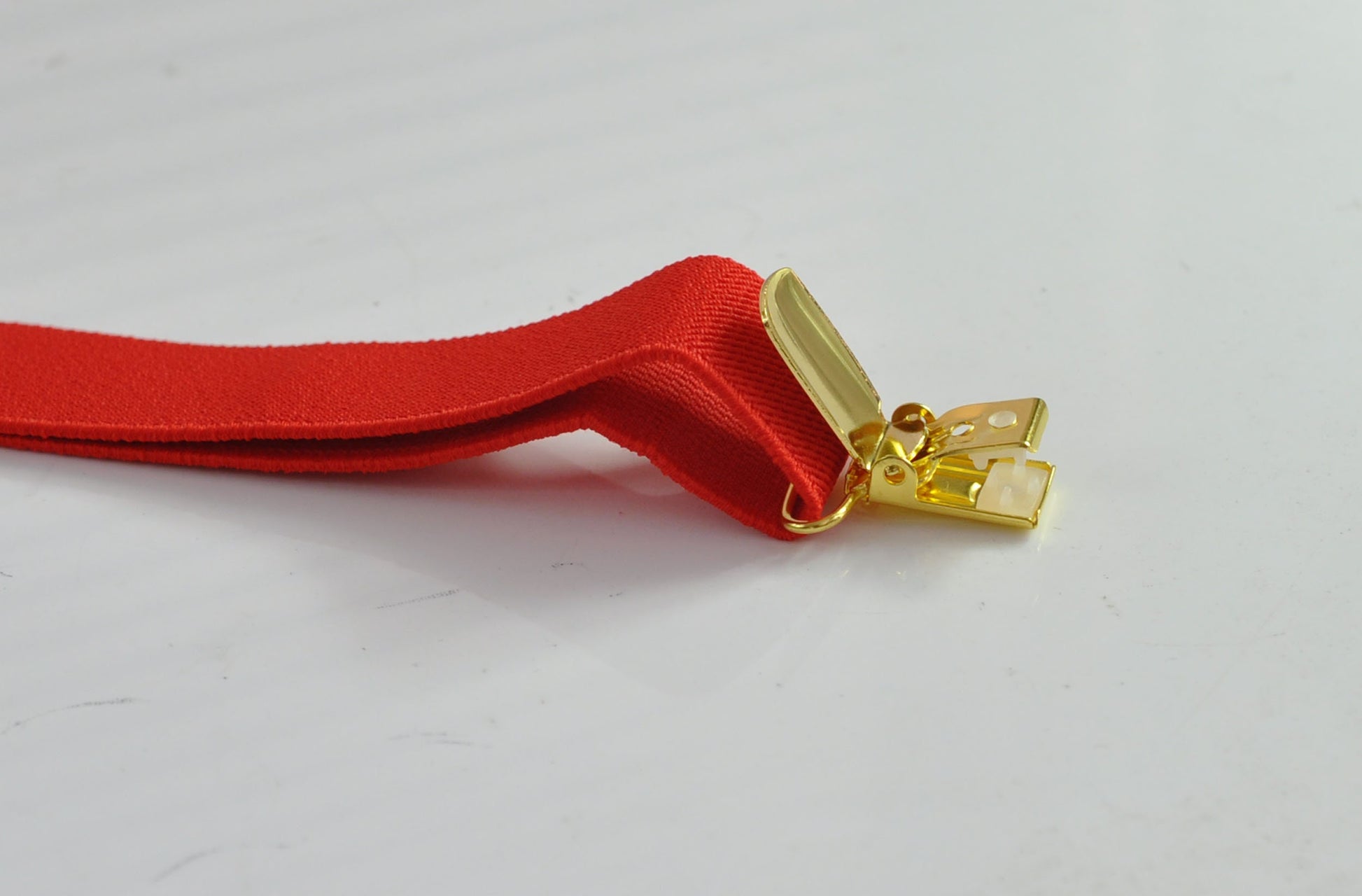 Red 25MM Elastic Y-Back Suspenders Braces Gold Golden Metal Clips for Men Adult / Youth / Kids Boy /Toddler Baby Infant