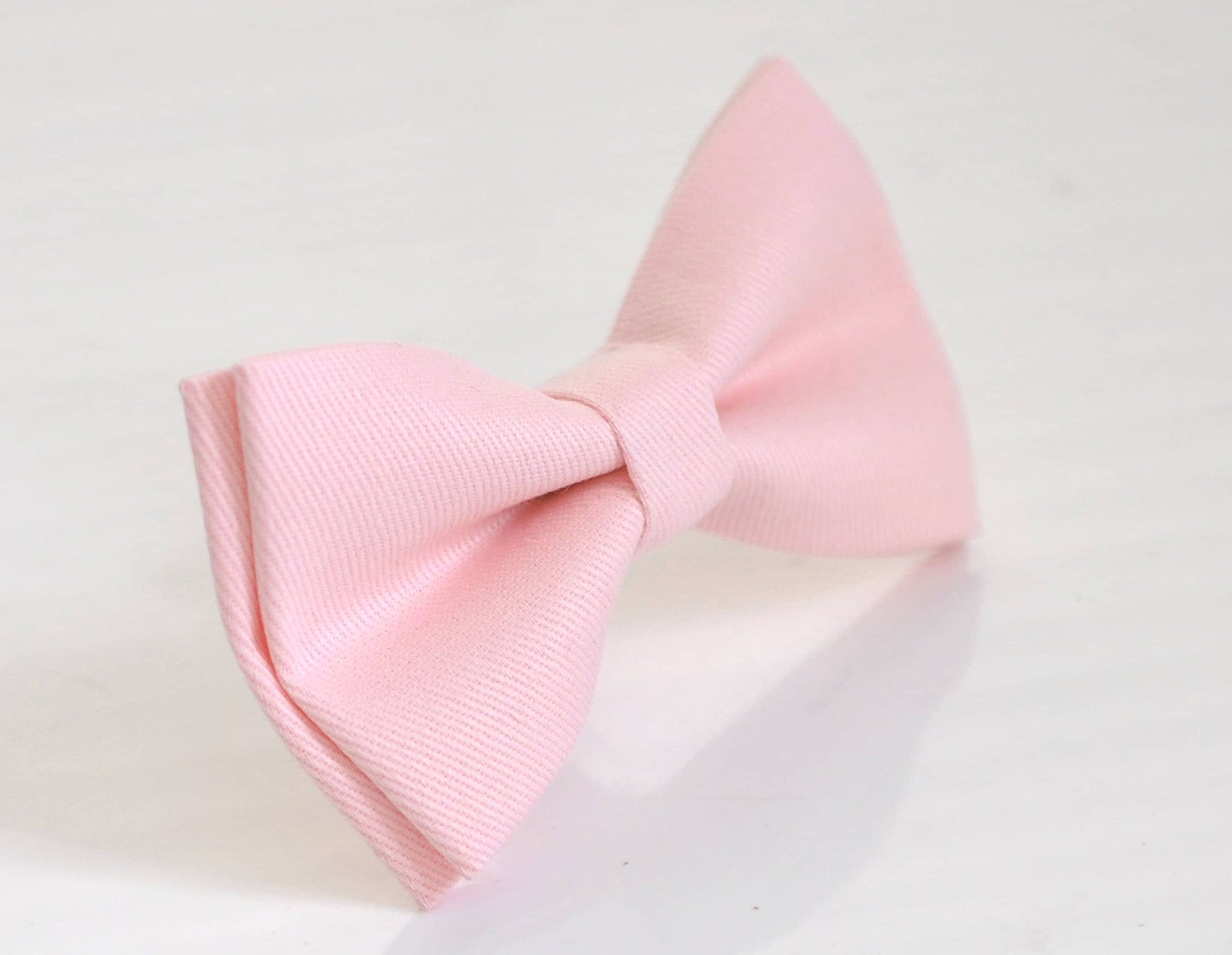Baby Pink Light Pink Cotton Bow tie Bowtie + Tan Brown Elastic Suspenders Braces for Men / Youth Teenage/ Boys Kids / Baby Infant Toddler
