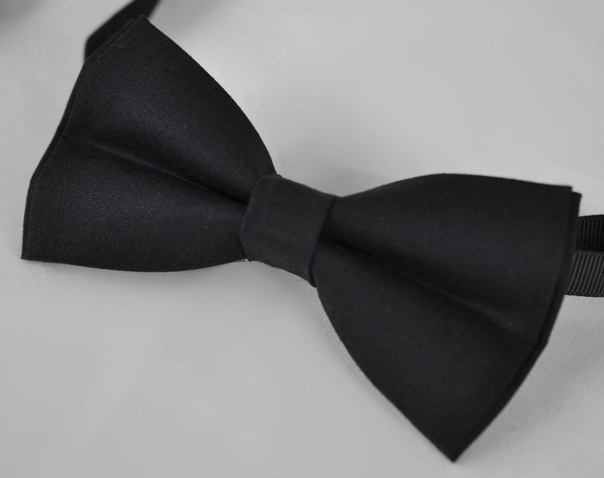 Black Cotton Bow tie Bowtie + Elastic Suspenders Braces Bronze Metal Clips for Men / Youth Teenage/ Boys Kids / Baby Infant Toddler