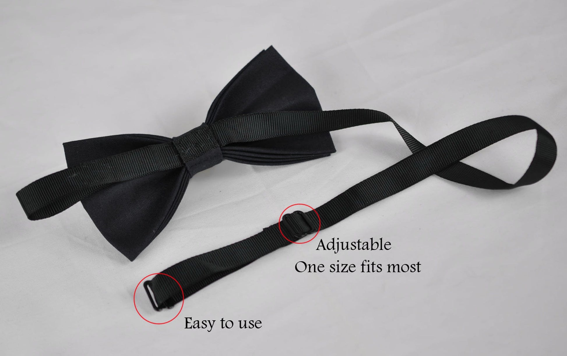 Black Cotton Bow tie Bowtie + Elastic Suspenders Braces Bronze Metal Clips for Men / Youth Teenage/ Boys Kids / Baby Infant Toddler