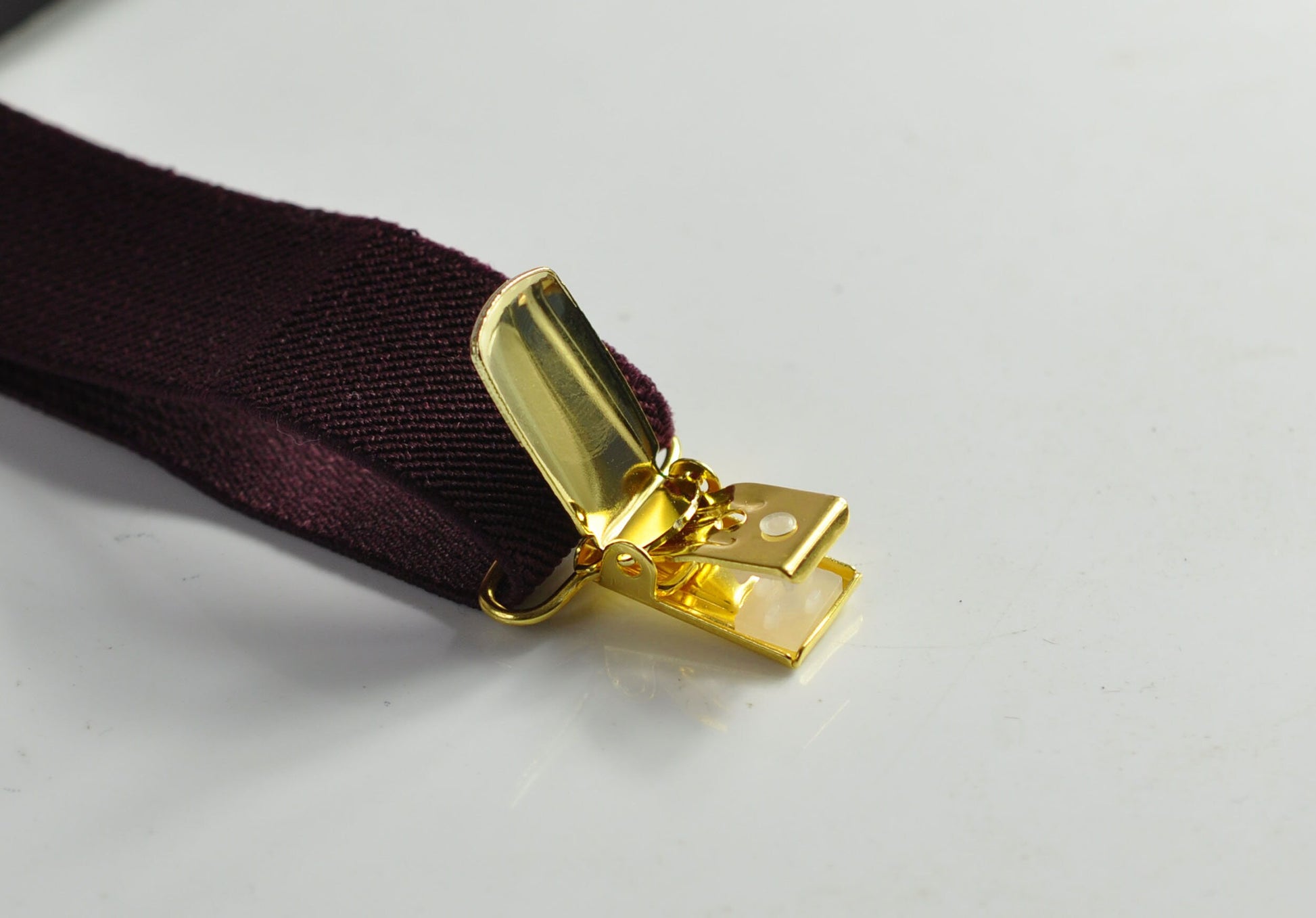 Dark Burgundy Wine Red 25MM Elastic Y-Back Suspenders Braces Gold Golden Metal Clips for Men Adult / Youth / Kids Boy /Toddler Baby Infant