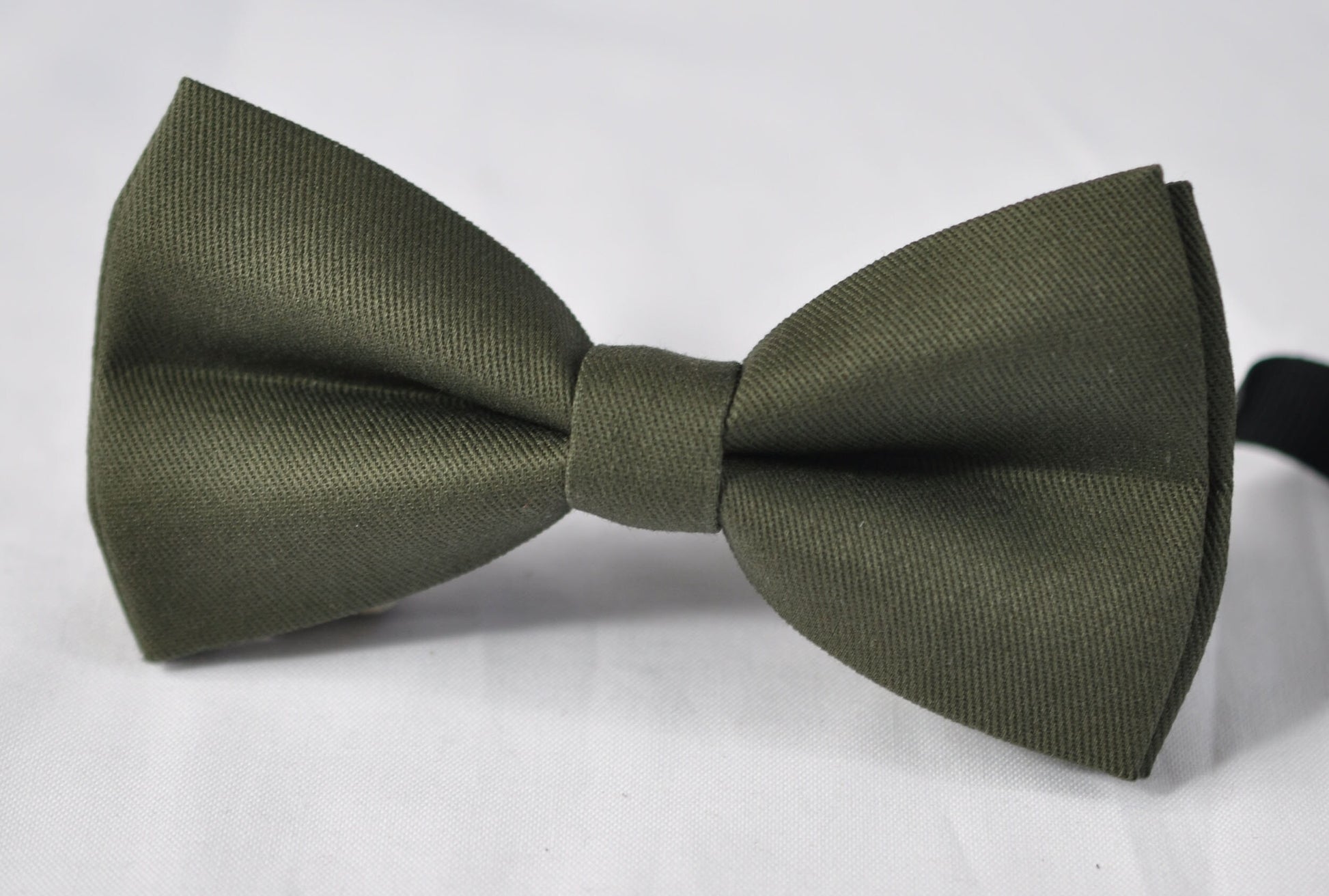 Olive Army Green Cotton Bow tie + Elastic Suspenders Braces + Pocket Square Hanky Handkerchief for Men / Youth / Boys Kids / Baby Infant