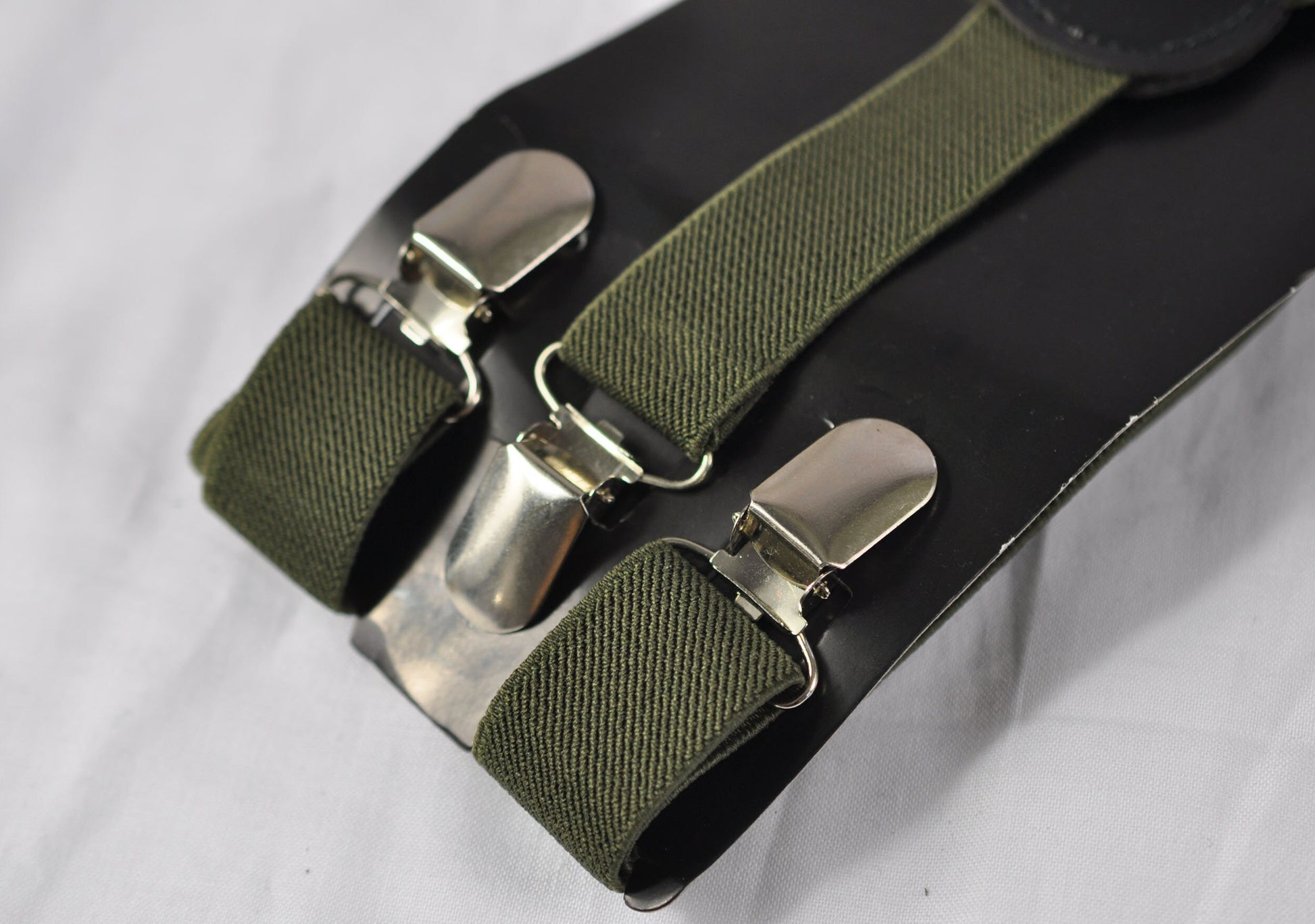 Olive Army Green Cotton Bow tie + Elastic Suspenders Braces + Pocket Square Hanky Handkerchief for Men / Youth / Boys Kids / Baby Infant