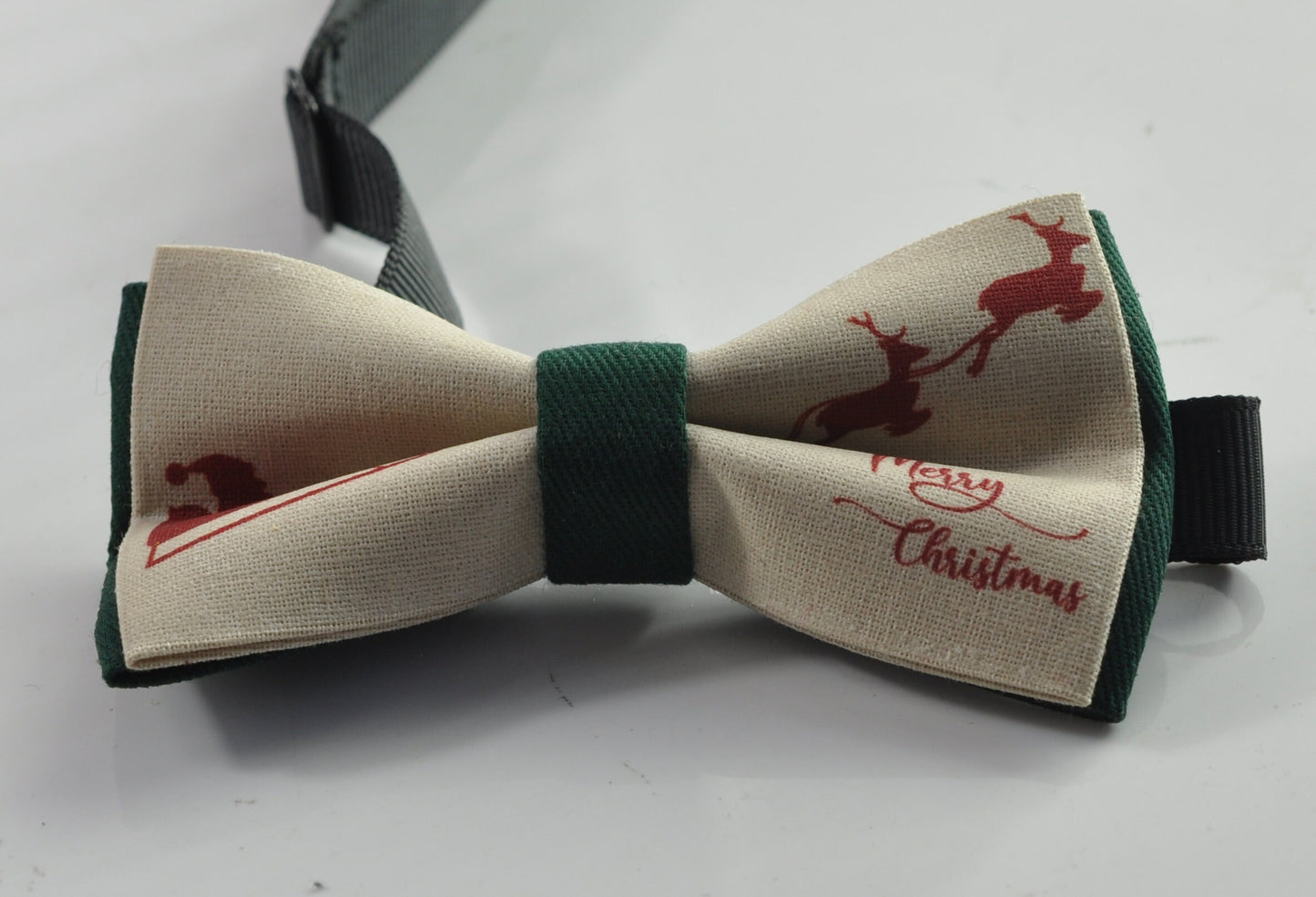 Xmas Christmas Elk Deer Elks Santa Claus Emerald Green Pretied Bow Tie for Men Adult / Youth Teenage / Boy Kids / Baby Infant Toddler