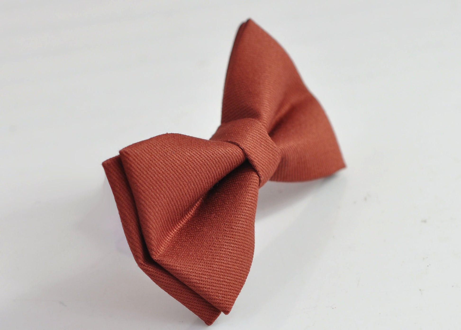 Cinnamon Terracotta Red Brown COTTON Bow tie Bowtie + pocket Square Hanky Handkerchief Wedding for Men / Youth / Boys Kids / Baby Infant