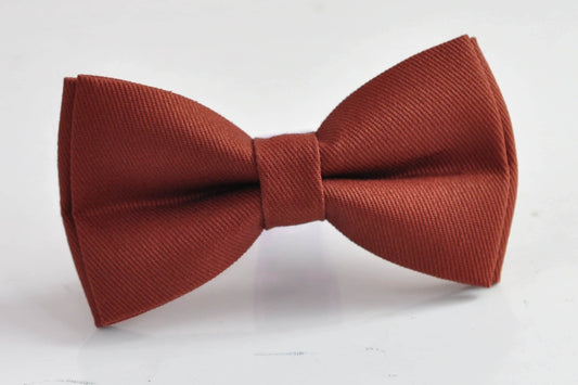 Cinnamon Terracotta Red Brown Cotton Bow tie Bowtie for Men Adult / Youth Teenage / Boy Kids / Toddler Baby Infant