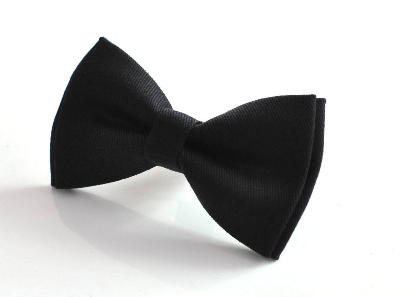 Black Cotton Handmade Bow Tie Bowtie matched pocket Square Hanky Handkerchief For Men / Youth / Boy Kids / Baby toddler