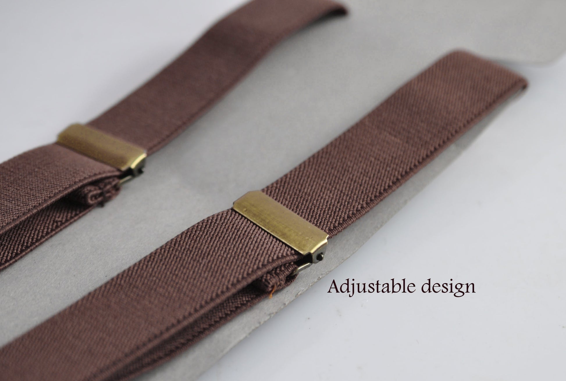 Dark Brown Coffee Chocolate 25MM Elastic Y-Back Suspenders Braces Bronze Metal Clips for Men Adult / Youth / Kids Boy /Toddler Baby Infant