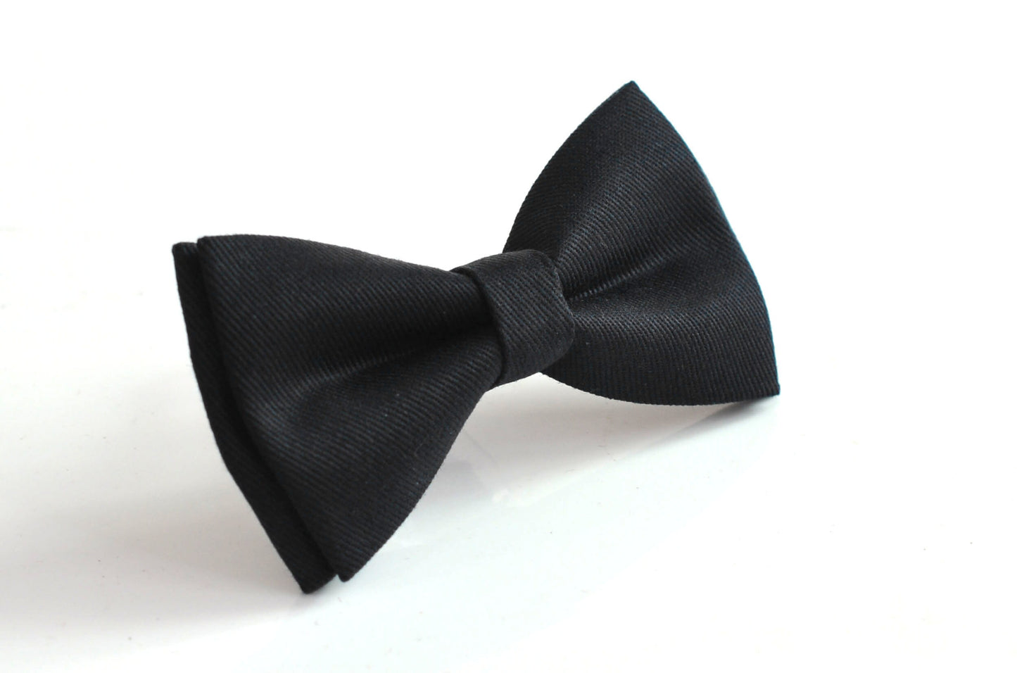 Black Cotton Handmade Bow Tie Bowtie matched pocket Square Hanky Handkerchief For Men / Youth / Boy Kids / Baby toddler