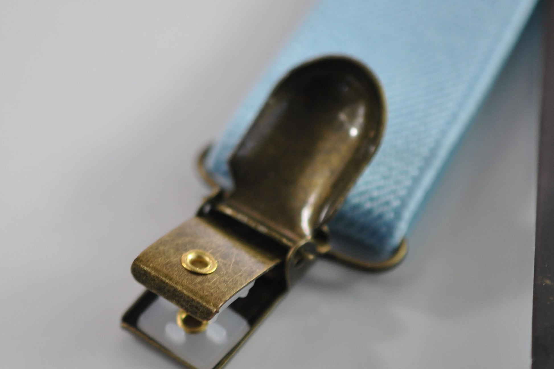 Pale Blue Light Blue 25MM Elastic Y-Back Suspenders Braces Bronze Metal Clips for Men Adult / Youth Teenage / Kids Boy /Toddler Baby Infant