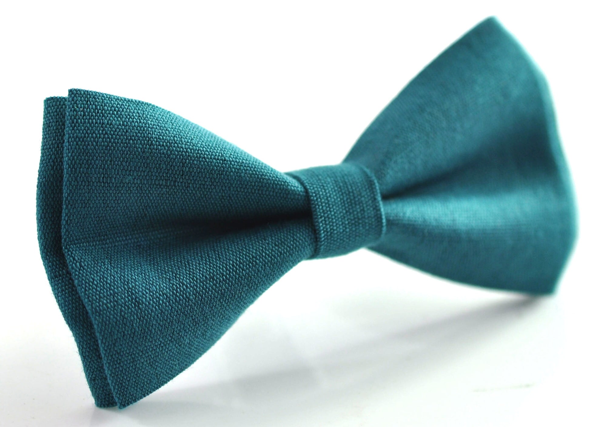 Turquoise Teal Blue Linen Bow tie Bowtie + NAVY BLUE Elastic Suspenders Braces for Men / Youth Teenage/ Boys Kids / Baby Infant Toddler
