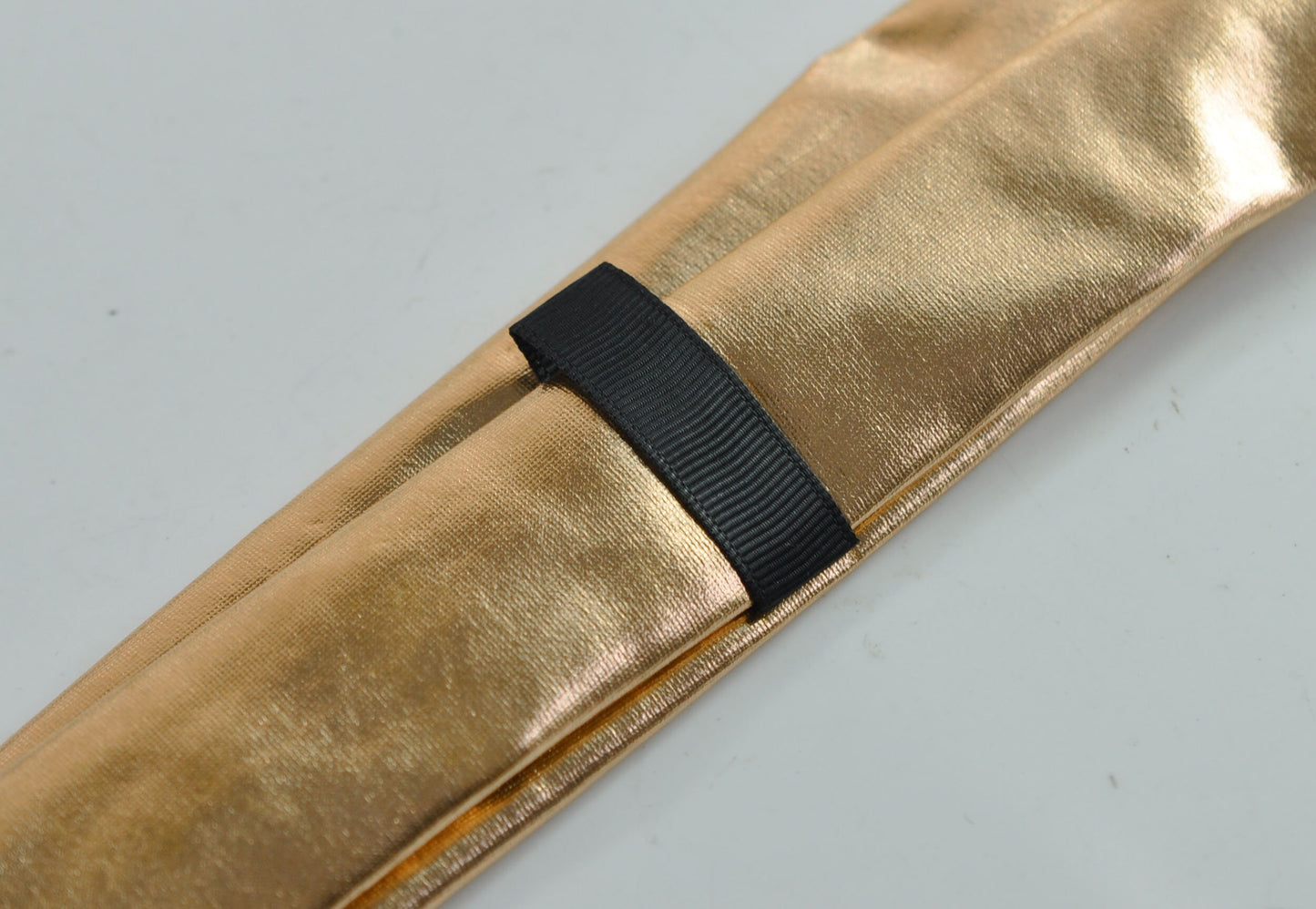 MEN Women Skinny Bright Gold Faux Leather Necktie Neck Tie