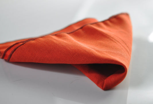 Burnt Orange Linen Pocket Square Wedding Formal Hanky Handkerchief for Men / Youth / Boy Kids / Baby Infant Toddler