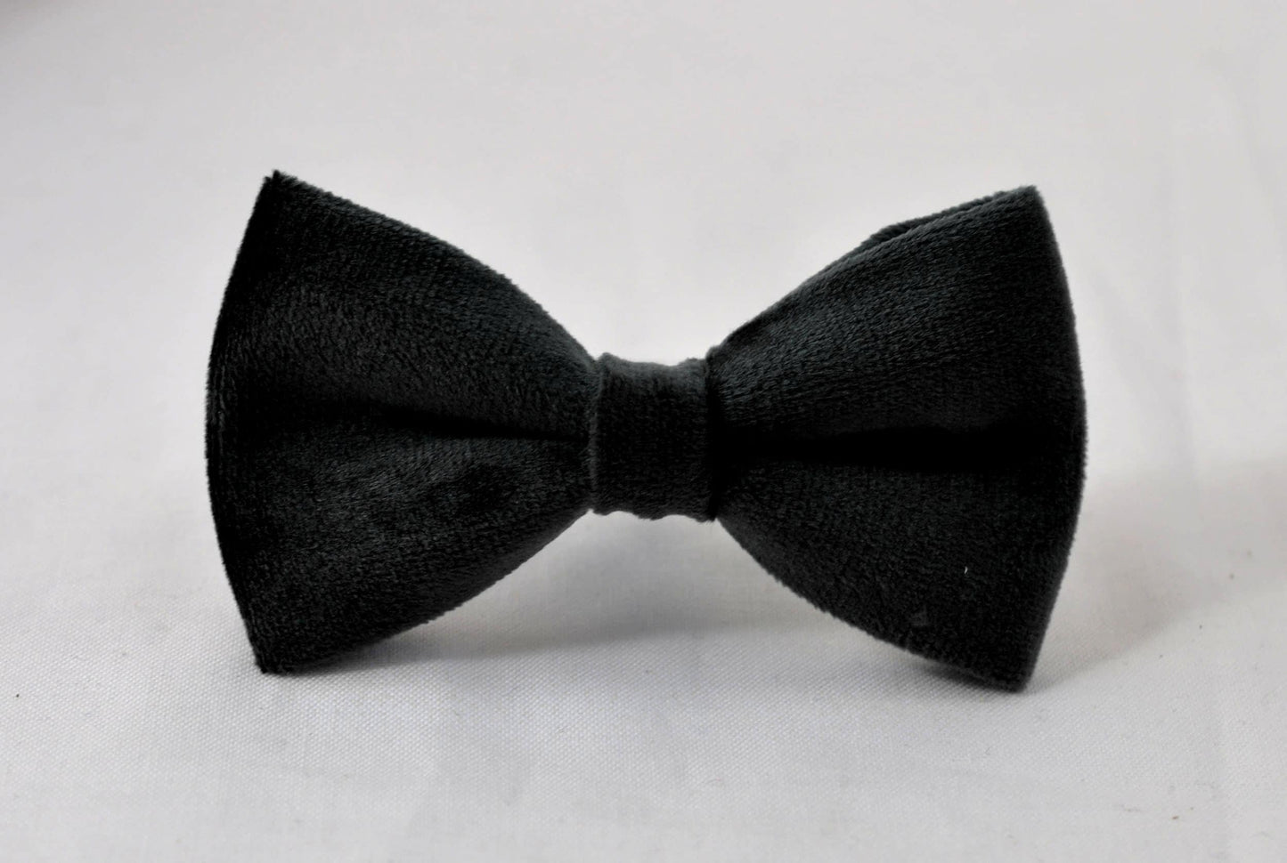 Black Velvet Bow tie + Black Elastic Suspenders Braces for Men / Youth / Boys Kids / Baby Infant Toddler