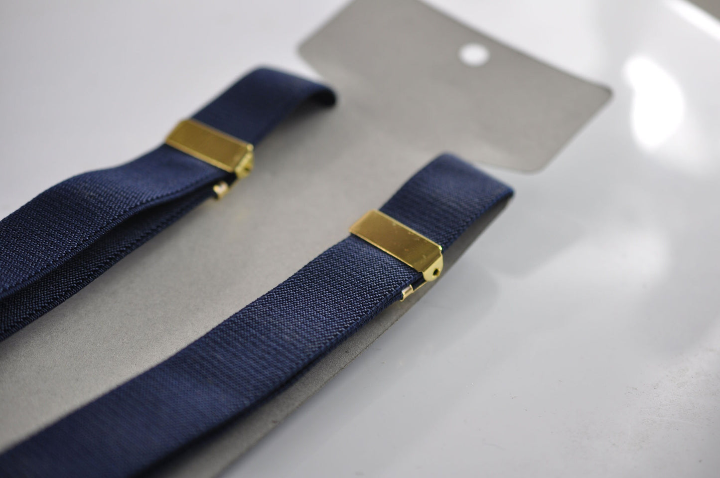 Navy Blue 25MM Elastic Y-Back Suspenders Braces Round Gold Golden Metal Clips for Men Adult / Youth / Kids Boy /Toddler Baby Infant