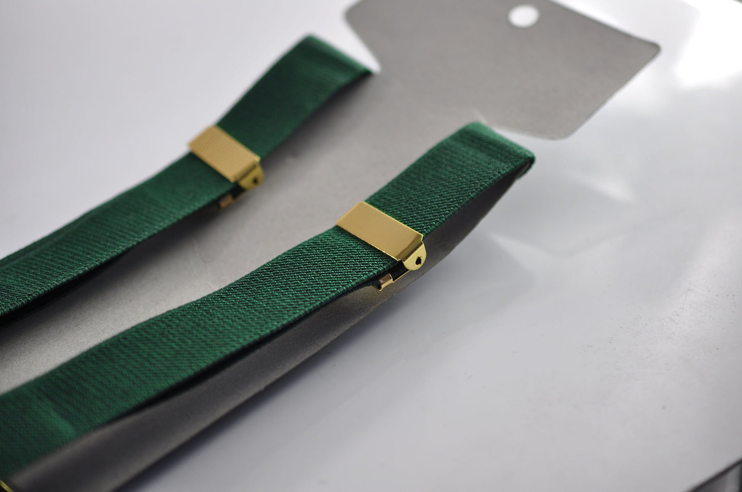 Dark Bottle Emerald Green 25MM Elastic Y-Back Suspenders Braces Round Gold Golden Metal Clip Men / Youth / Kids Boy /Toddler Baby Infant