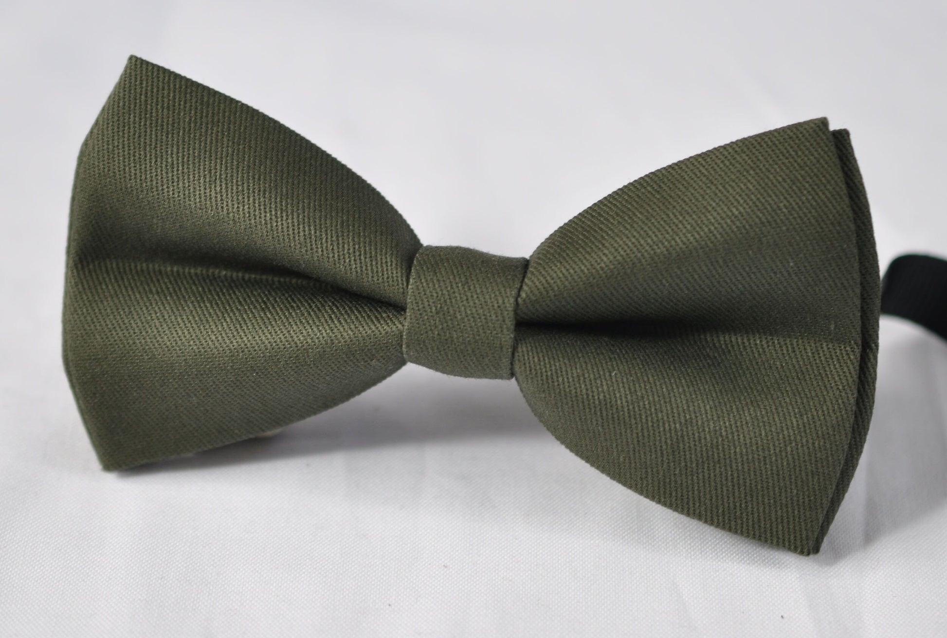 Olive Green Army Green Cotton Bow tie + Black Elastic Suspenders Braces for Men / Youth Teenage / Boys Kids / Baby Infant Toddler