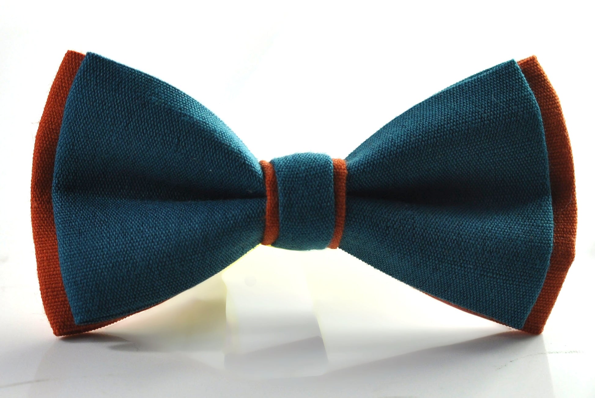 Turquoise Teal Blue Burnt Orange Linen Bow tie + Teal Blue Suspenders Braces Pocket Squares Men / Youth / Boys Kids / Baby Infant Toddler