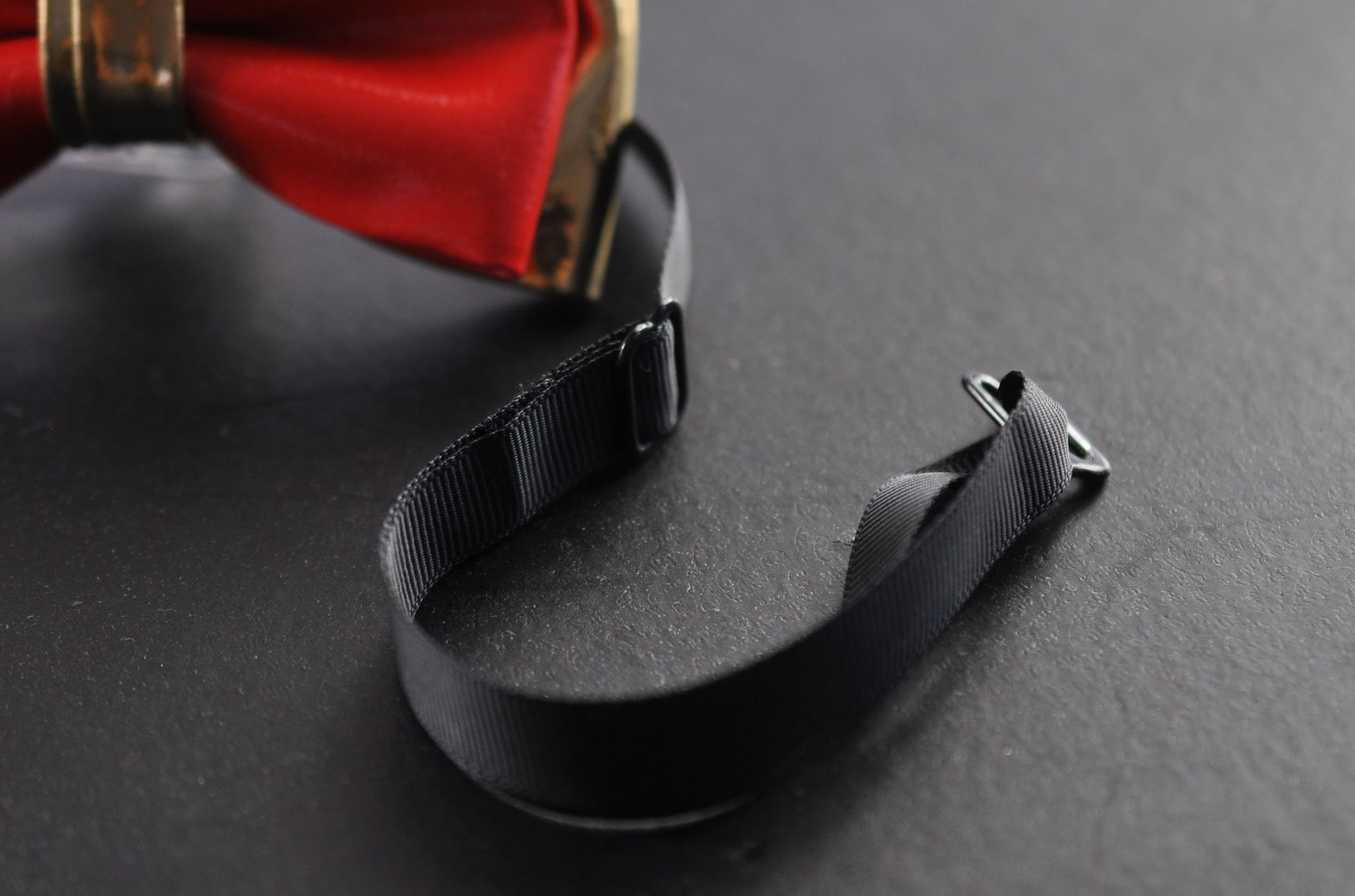 Bright Red Gold Faux Leather Bow tie + BLACK Elastic Suspenders Braces for Baby Infant / Boy Kids / Youth Teenage / Men