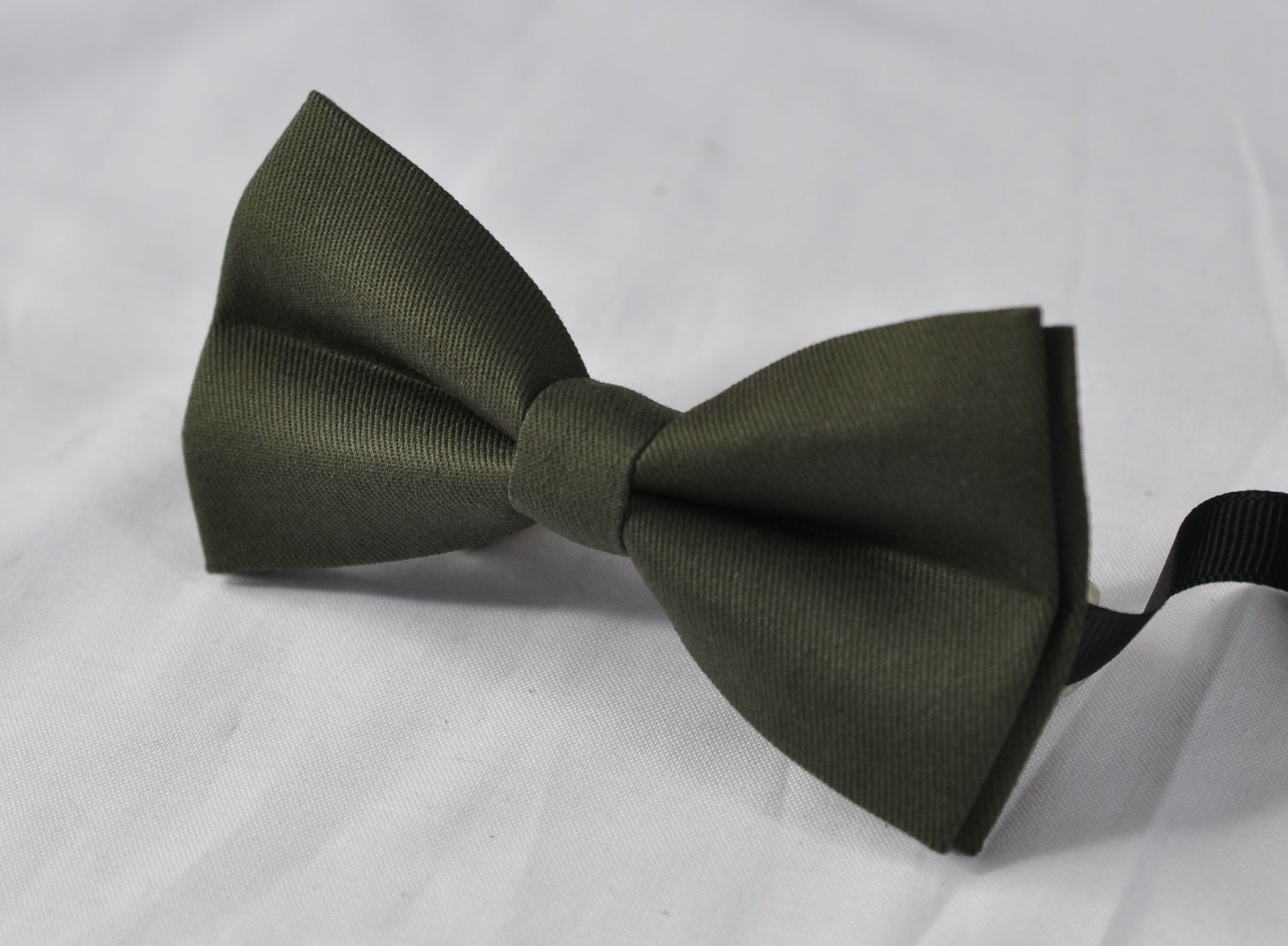 Olive Green Army Green Cotton Bow tie + Dark Brown Coffee Chocolate Suspenders Braces for Men / Youth / Boys Kids / Baby Infant Toddler