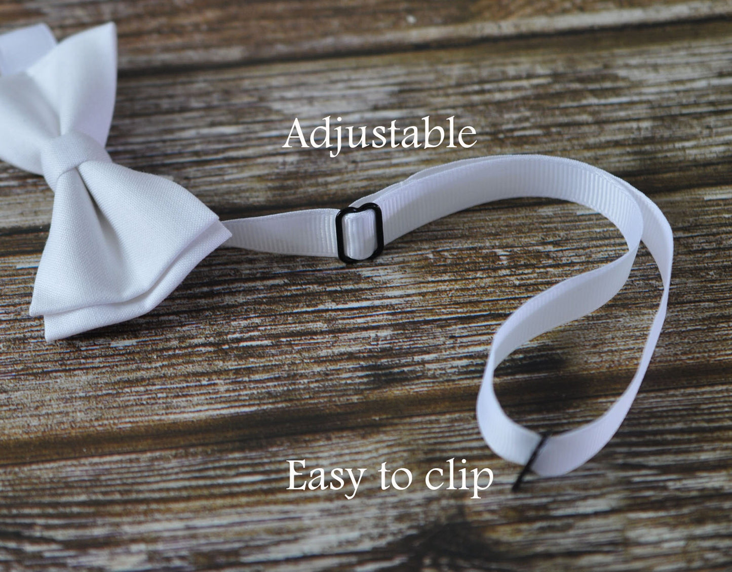 White Cotton Bow tie Bowtie + Dark Brown Coffee Chocolate Elastic Suspenders Braces for Men / Youth / Boys Kids / Baby Infant Toddler