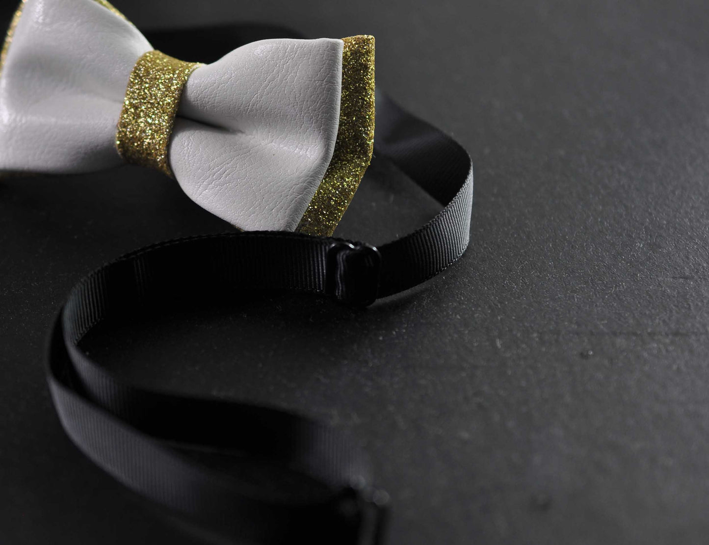 White Gold Golden Faux Leather Shining Bow Tie Bowties Wedding Party for All Ages Men / Youth / Boy KIds / Baby infant Toddler