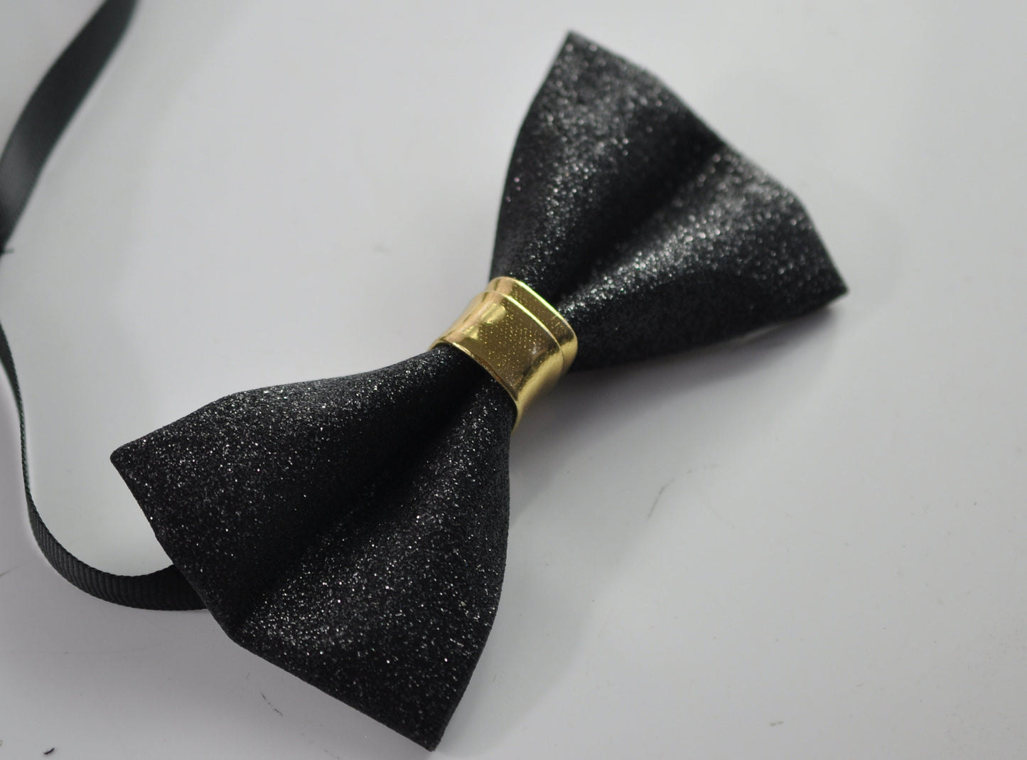 Black Golden Shining 2 Layers Faux leather Bow Tie BOWTIE for Adult / Teenage / Kids /Baby