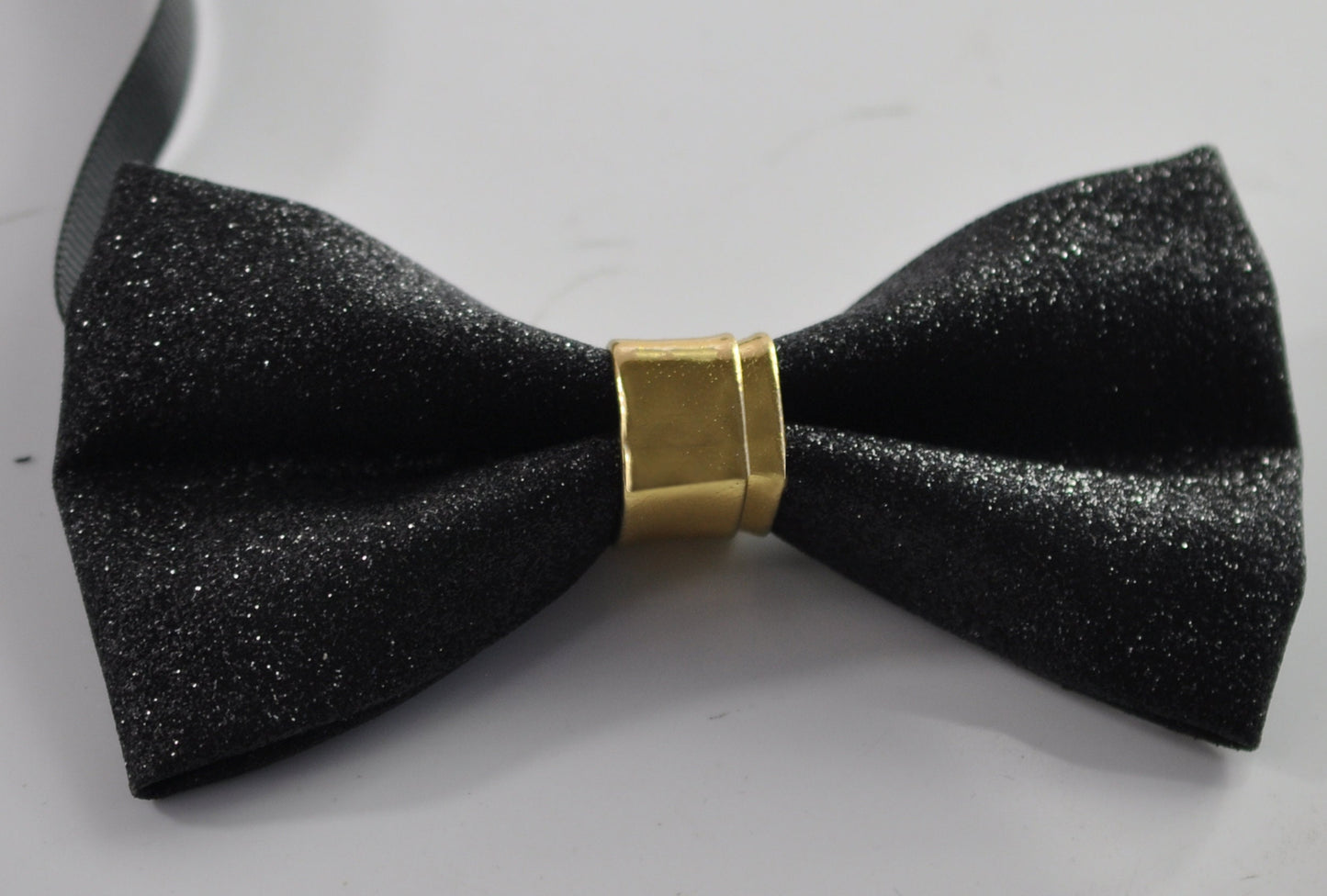 Black Golden Shining 2 Layers Faux leather Bow Tie BOWTIE for Adult / Teenage / Kids /Baby