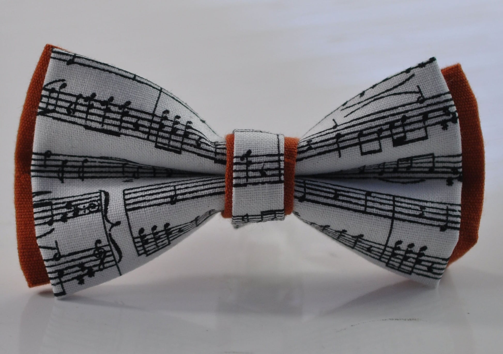 Black White Sheet Music Notes and Burnt Orange Linen Bow tie Bowtie +Black Suspenders Braces for Men/ Youth/ Boys Kids / Baby Infant Toddler