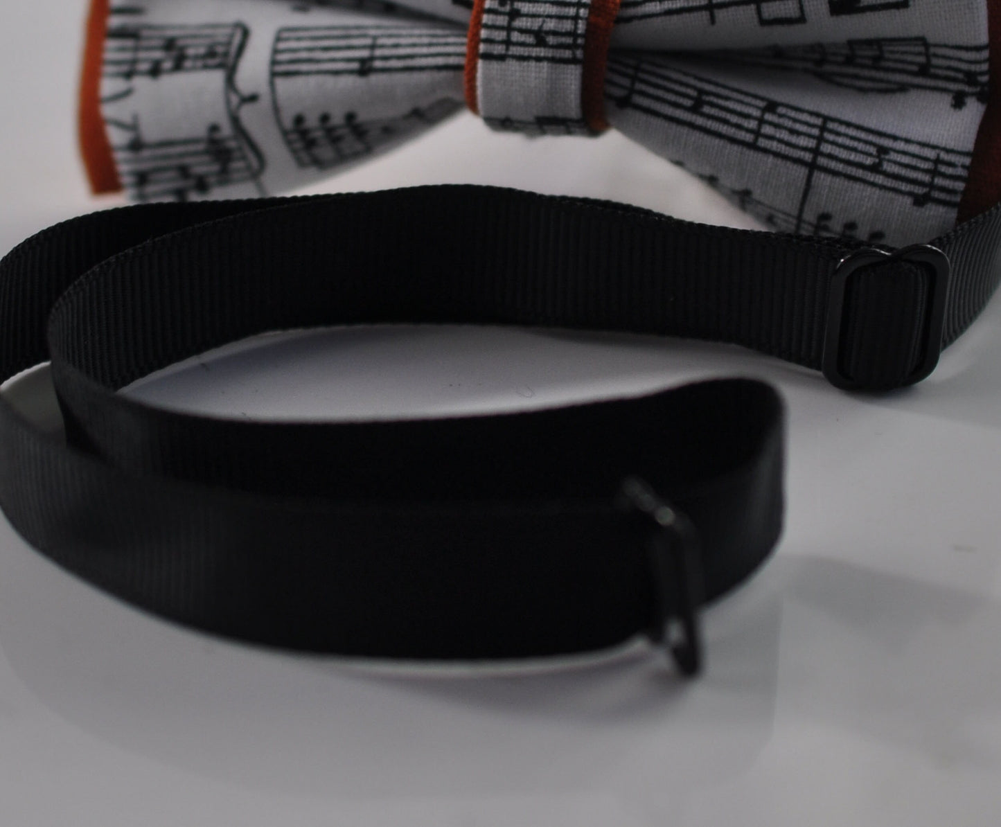Black White Sheet Music Notes and Burnt Orange Linen Bow tie Bowtie +Black Suspenders Braces for Men/ Youth/ Boys Kids / Baby Infant Toddler