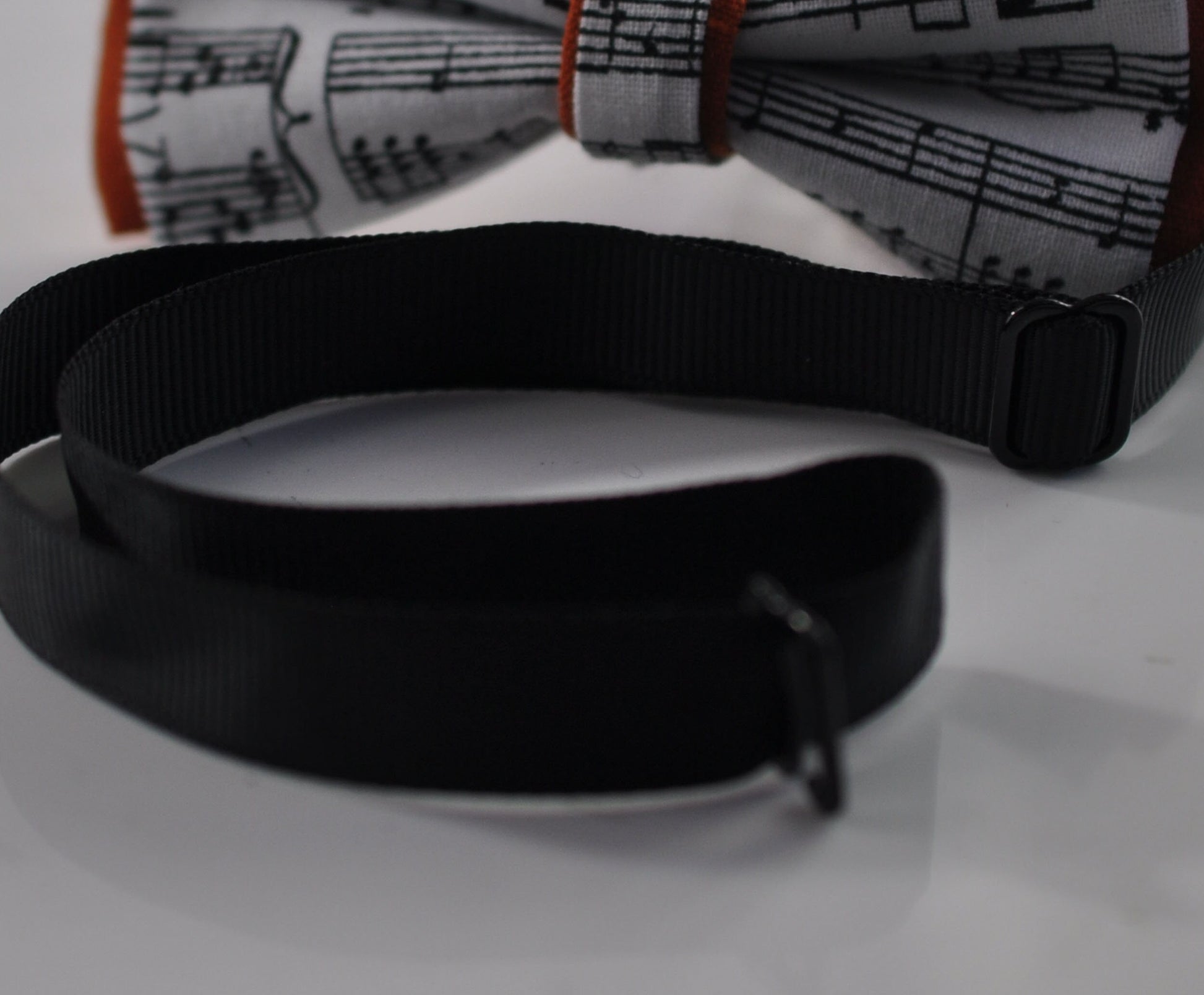 Black White Sheet Music Notes and Burnt Orange Linen Bow tie Bowtie +Black Suspenders Braces for Men/ Youth/ Boys Kids / Baby Infant Toddler