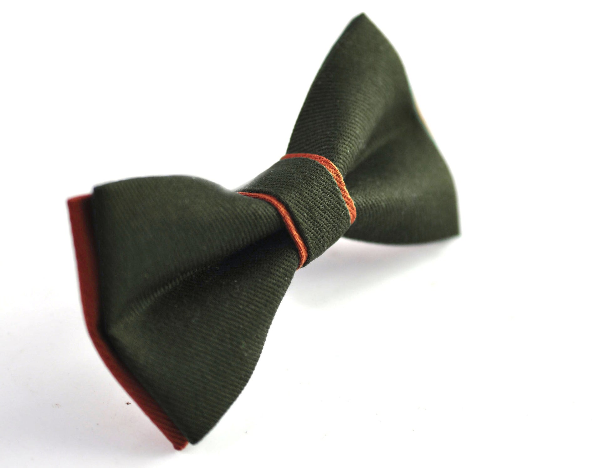 Olive Green Army and Rust Brown Bow tie Bowtie + Rust Terracotta Elastic Suspenders Braces Men / Youth/ Boys Kids / Baby Infant Toddler