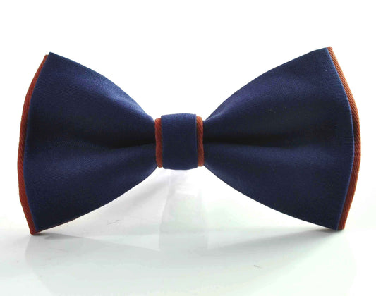 Navy Blue and Rust Terracotta Brown Cotton Pre tied Bow tie Bowtie for Men Adult / Youth Teenage / Boy Kids / Baby Infant