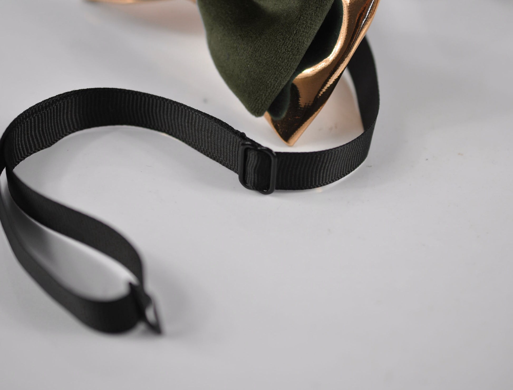 Dark Olive Green Army Green Velvet Rose Gold Leather Bow tie + Coffee Brown Suspenders Braces Men / Youth / Boys Kids / Baby Infant Toddler