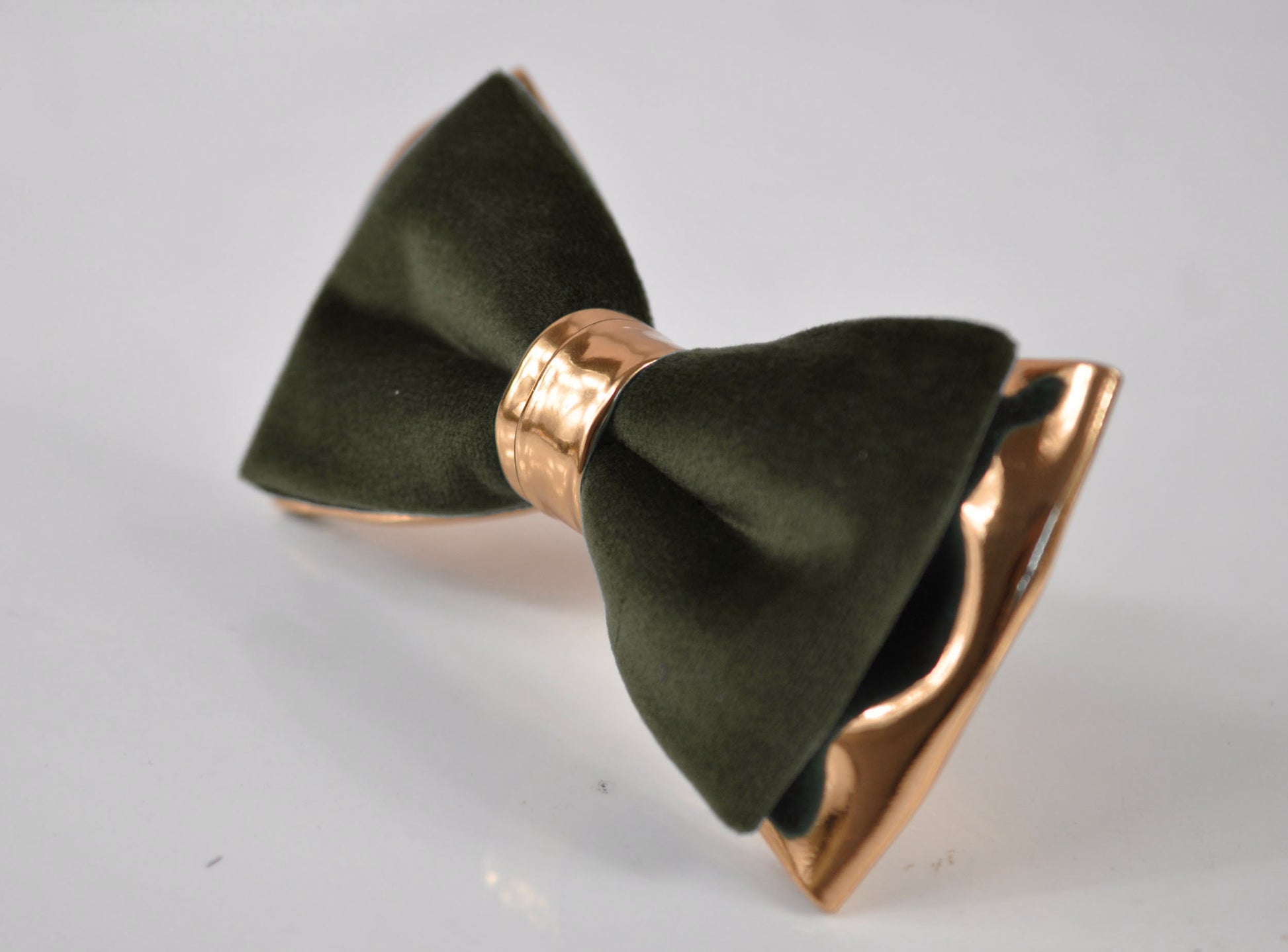 Dark Olive Green Velvet ROSE Gold Leather Bow tie + Suspenders Braces + Pocket Square Hanky Handkerchief Men / Youth / Boys / Baby Infant
