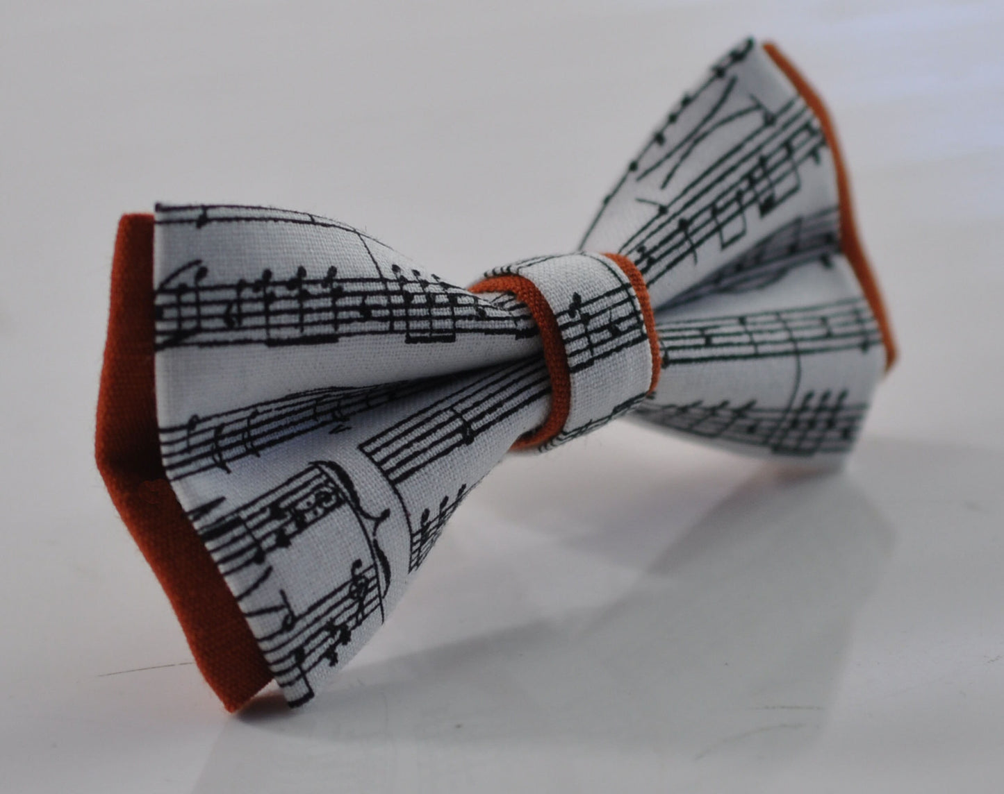 Black White Sheet Music Notes and Burnt Orange Linen Bow tie Bowtie +Black Suspenders Braces for Men/ Youth/ Boys Kids / Baby Infant Toddler