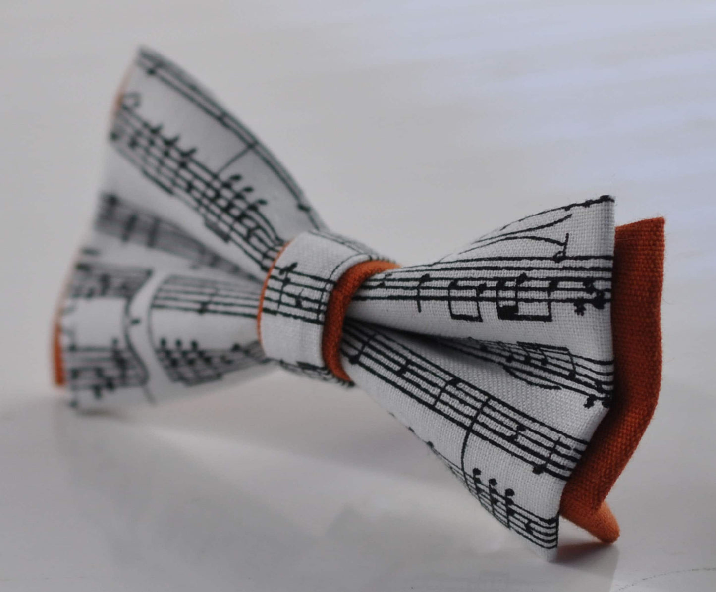 Black White Sheet Music Notes and Burnt Orange Linen Bow tie Bowtie + RUST Suspenders Braces for Men/ Youth/ Boys Kids / Baby Infant Toddler