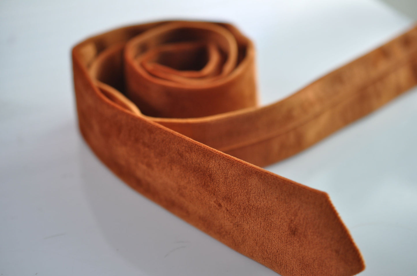 Men Women Unisex Rusty Rust Red Brown Skinny 100% Velvet Necktie Neck Tie for Wedding Party Prom