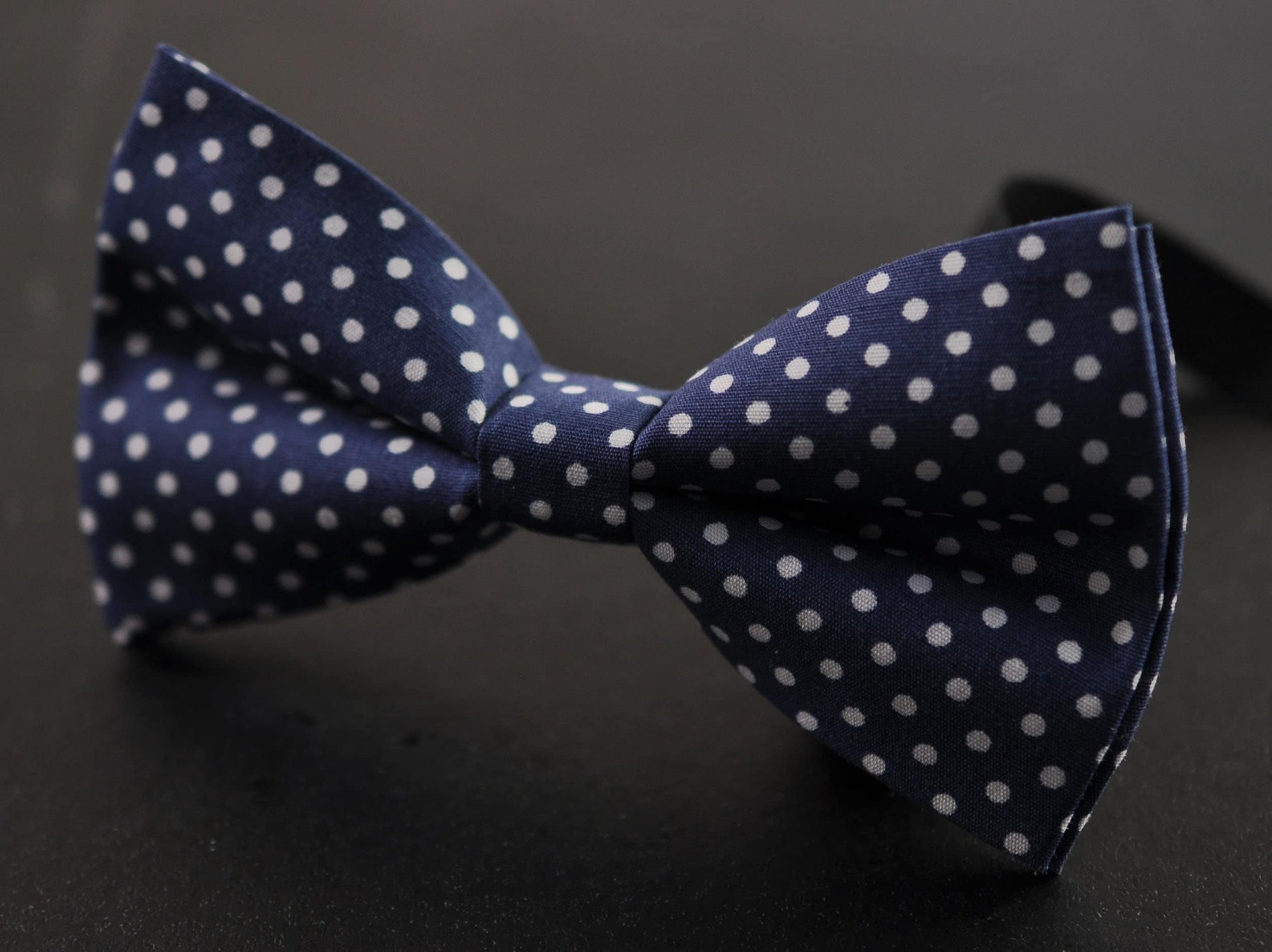 Navy Blue White Dots Polka Dot Spots Bow tie Bowtie + GREY GRAY Elastic Suspenders Braces for Baby infant / Boy Kids / Youth teenage / Adult